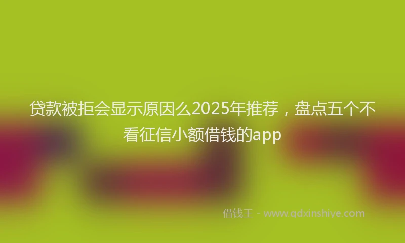 贷款被拒会显示原因么2025年推荐，盘点五个不看征信小额借钱的app