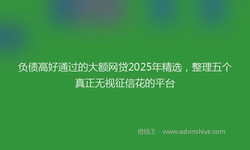 负债高好通过的大额网贷2025年精选，整理五个真正无视征信花的平台