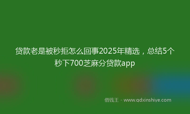 贷款老是被秒拒怎么回事2025年精选，总结5个秒下700芝麻分贷款app