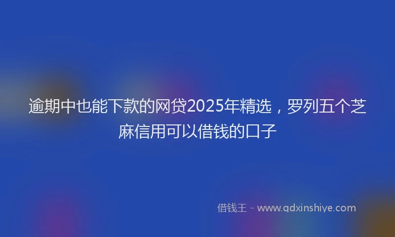 逾期中也能下款的网贷2025年精选，罗列五个芝麻信用可以借钱的口子