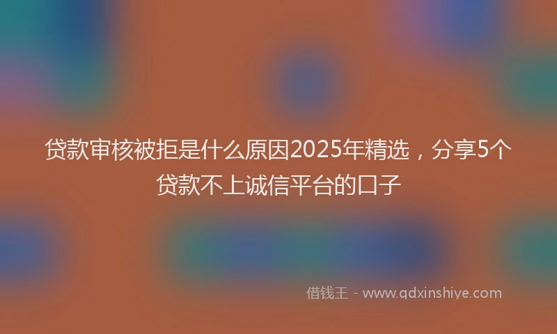 贷款审核被拒是什么原因2025年精选，分享5个贷款不上诚信平台的口子