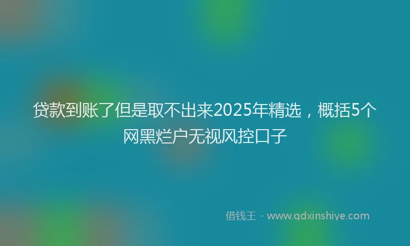 贷款到账了但是取不出来2025年精选，概括5个网黑烂户无视风控口子