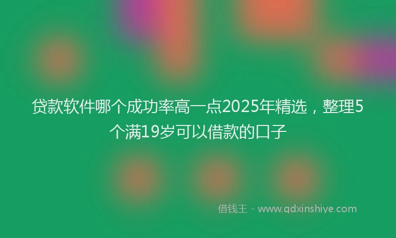 贷款软件哪个成功率高一点2025年精选，整理5个满19岁可以借款的口子