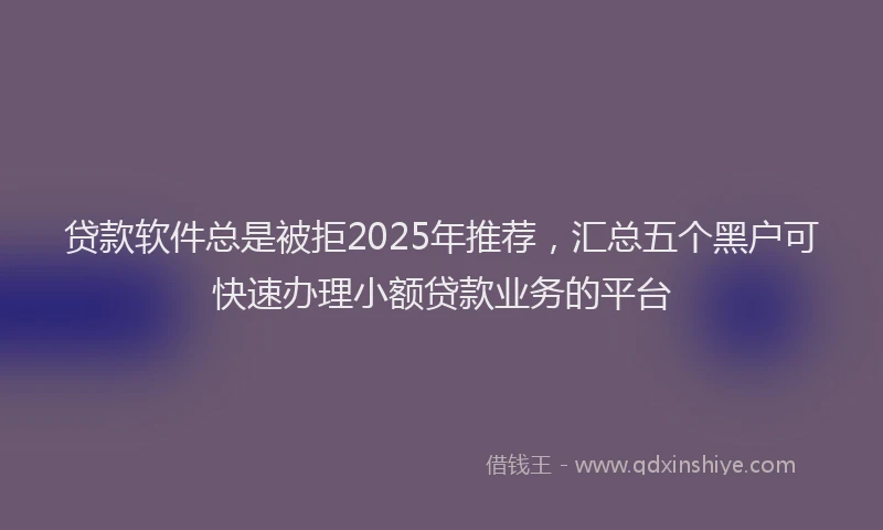 贷款软件总是被拒2025年推荐，汇总五个黑户可快速办理小额贷款业务的平台