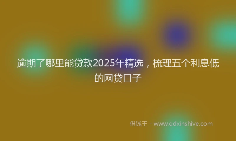 逾期了哪里能贷款2025年精选，梳理五个利息低的网贷口子