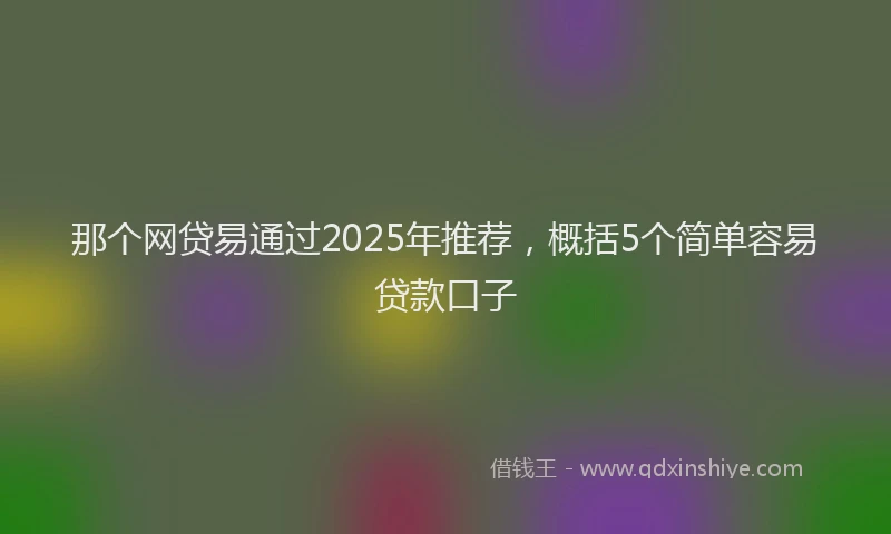 那个网贷易通过2025年推荐，概括5个简单容易贷款口子