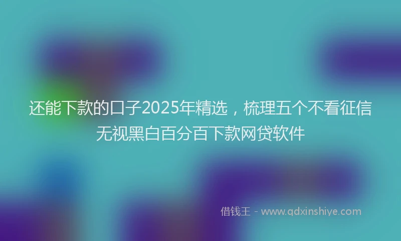 还能下款的口子2025年精选，梳理五个不看征信无视黑白百分百下款网贷软件