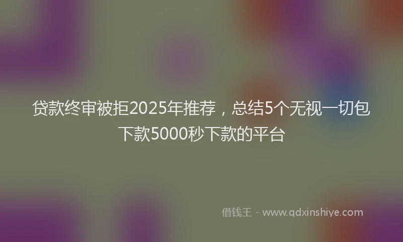 贷款终审被拒2025年推荐，总结5个无视一切包下款5000秒下款的平台
