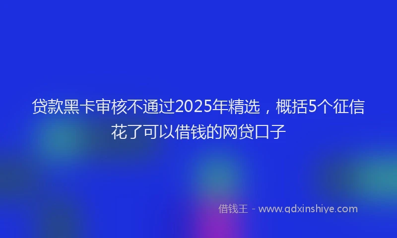 贷款黑卡审核不通过2025年精选，概括5个征信花了可以借钱的网贷口子