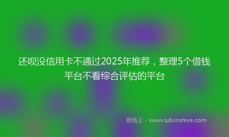 还呗没信用卡不通过2025年推荐，整理5个借钱平台不看综合评估的平台