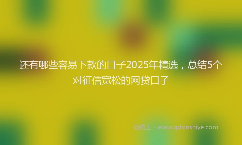 还有哪些容易下款的口子2025年精选，总结5个对征信宽松的网贷口子