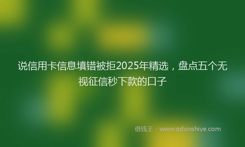 说信用卡信息填错被拒2025年精选，盘点五个无视征信秒下款的口子