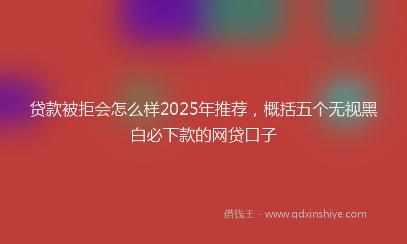 贷款被拒会怎么样2025年推荐，概括五个无视黑白必下款的网贷口子