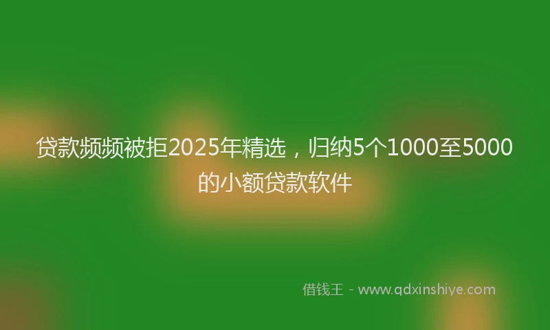 贷款频频被拒2025年精选，归纳5个1000至5000的小额贷款软件
