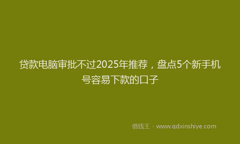 贷款电脑审批不过2025年推荐，盘点5个新手机号容易下款的口子