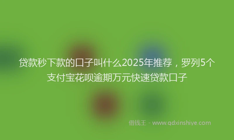 贷款秒下款的口子叫什么2025年推荐，罗列5个支付宝花呗逾期万元快速贷款口子