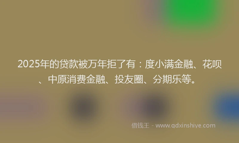 2025年的贷款被万年拒了有：度小满金融、花呗、中原消费金融、投友圈、分期乐等。