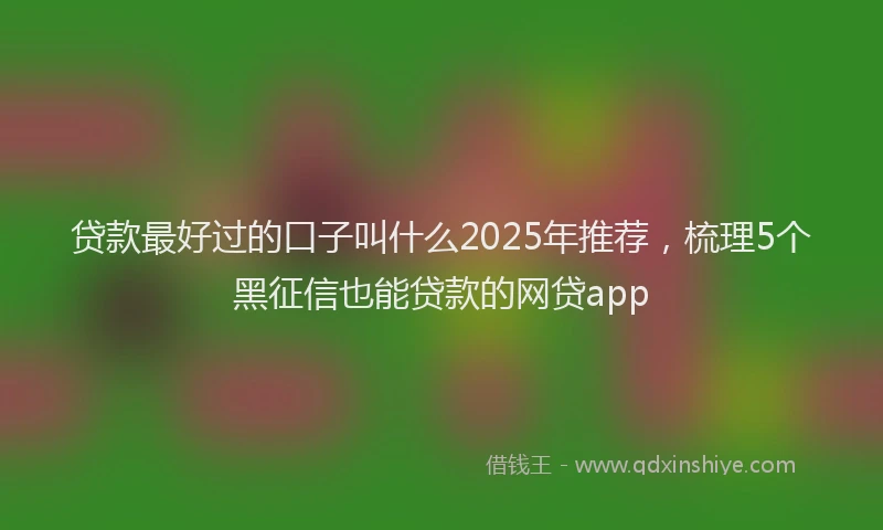 贷款最好过的口子叫什么2025年推荐，梳理5个黑征信也能贷款的网贷app