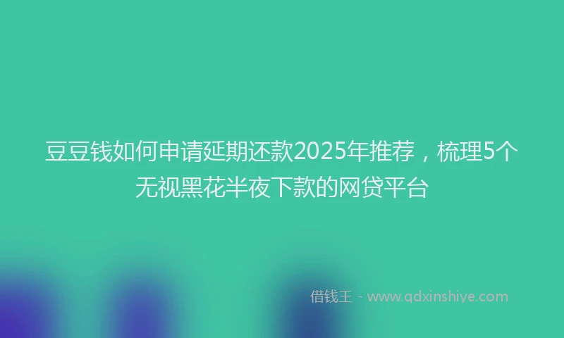 豆豆钱如何申请延期还款2025年推荐，梳理5个无视黑花半夜下款的网贷平台