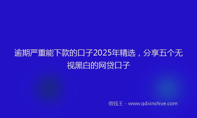 逾期严重能下款的口子2025年精选，分享五个无视黑白的网贷口子