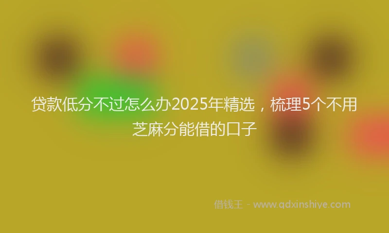 贷款低分不过怎么办2025年精选，梳理5个不用芝麻分能借的口子