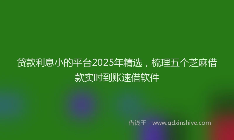 贷款利息小的平台2025年精选，梳理五个芝麻借款实时到账速借软件