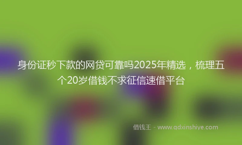 身份证秒下款的网贷可靠吗2025年精选，梳理五个20岁借钱不求征信速借平台