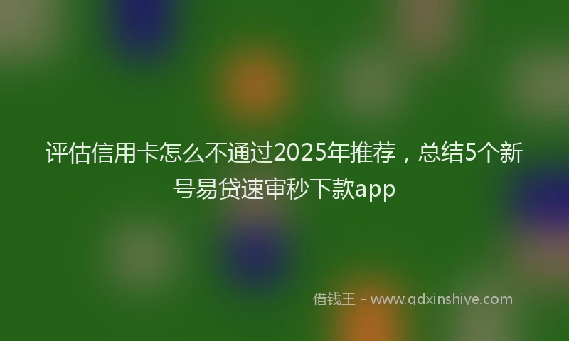 评估信用卡怎么不通过2025年推荐，总结5个新号易贷速审秒下款app