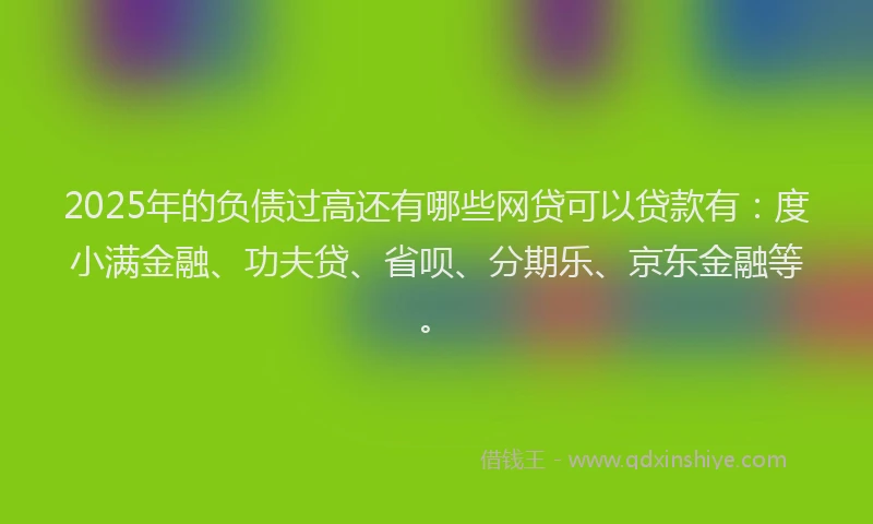 2025年的负债过高还有哪些网贷可以贷款有：度小满金融、功夫贷、省呗、分期乐、京东金融等。
