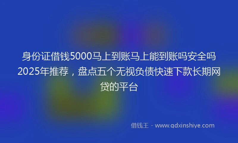 身份证借钱5000马上到账马上能到账吗安全吗2025年推荐，盘点五个无视负债快速下款长期网贷的平台