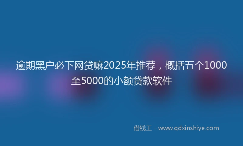 逾期黑户必下网贷嘛2025年推荐，概括五个1000至5000的小额贷款软件