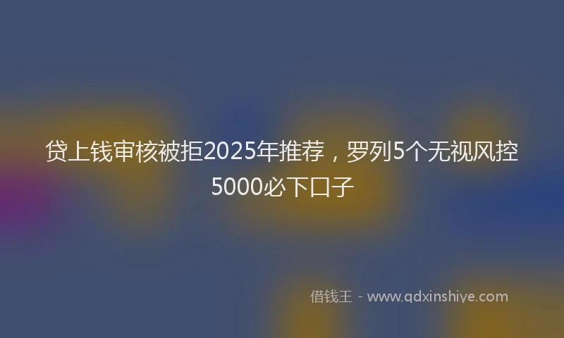 贷上钱审核被拒2025年推荐，罗列5个无视风控5000必下口子