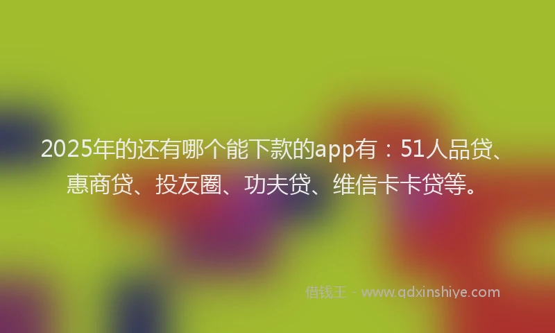 2025年的还有哪个能下款的app有：51人品贷、惠商贷、投友圈、功夫贷、维信卡卡贷等。
