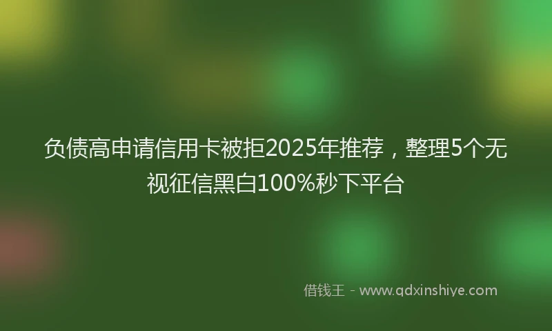 负债高申请信用卡被拒2025年推荐，整理5个无视征信黑白100%秒下平台