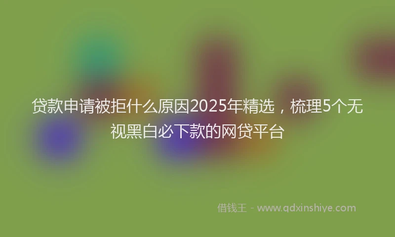 贷款申请被拒什么原因2025年精选，梳理5个无视黑白必下款的网贷平台