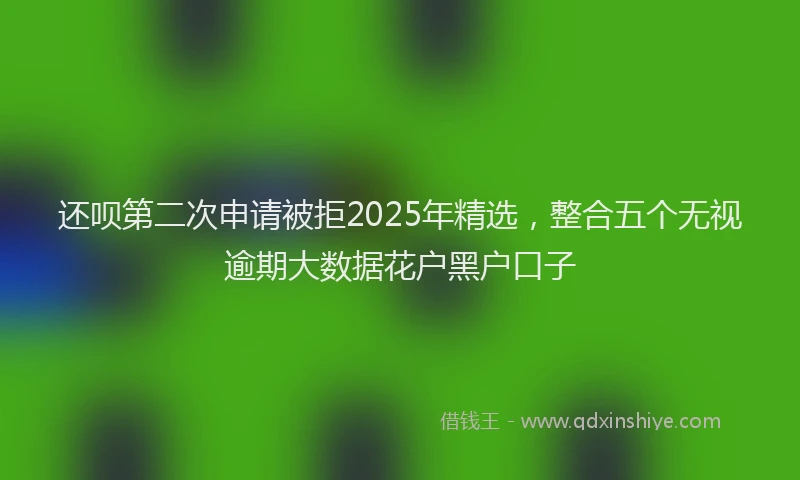 还呗第二次申请被拒2025年精选，整合五个无视逾期大数据花户黑户口子