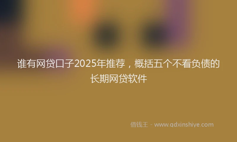 谁有网贷口子2025年推荐，概括五个不看负债的长期网贷软件