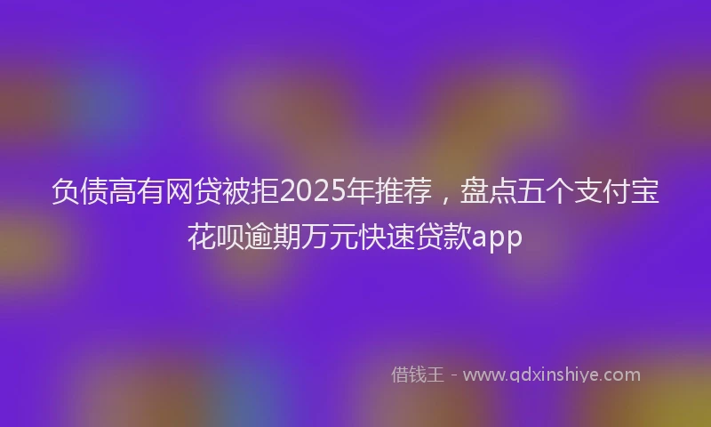 负债高有网贷被拒2025年推荐，盘点五个支付宝花呗逾期万元快速贷款app