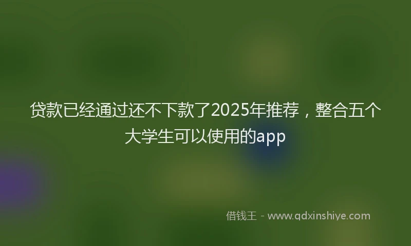 贷款已经通过还不下款了2025年推荐，整合五个大学生可以使用的app
