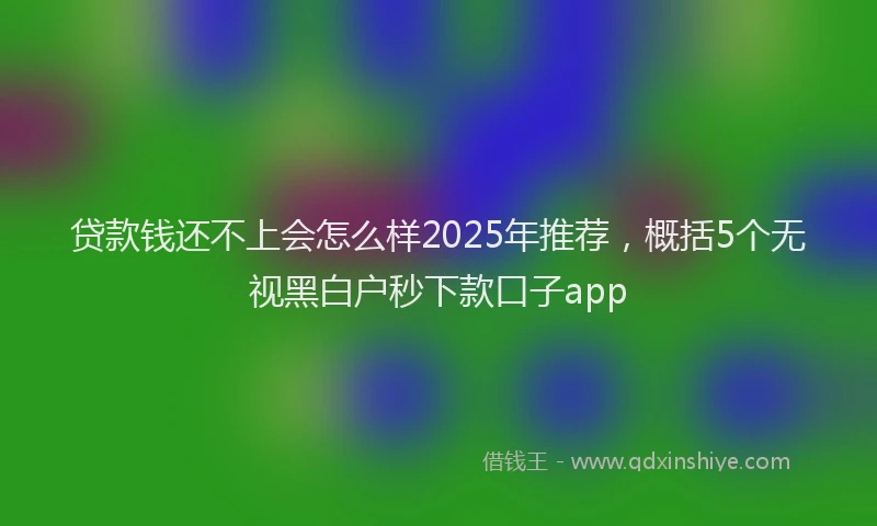 贷款钱还不上会怎么样2025年推荐，概括5个无视黑白户秒下款口子app