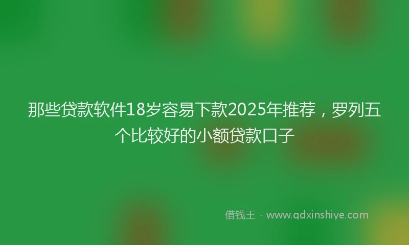 那些贷款软件18岁容易下款2025年推荐，罗列五个比较好的小额贷款口子