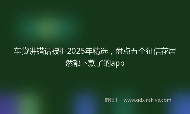 车贷讲错话被拒2025年精选，盘点五个征信花居然都下款了的app
