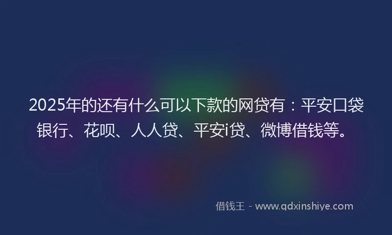 2025年的还有什么可以下款的网贷有：平安口袋银行、花呗、人人贷、平安i贷、微博借钱等。