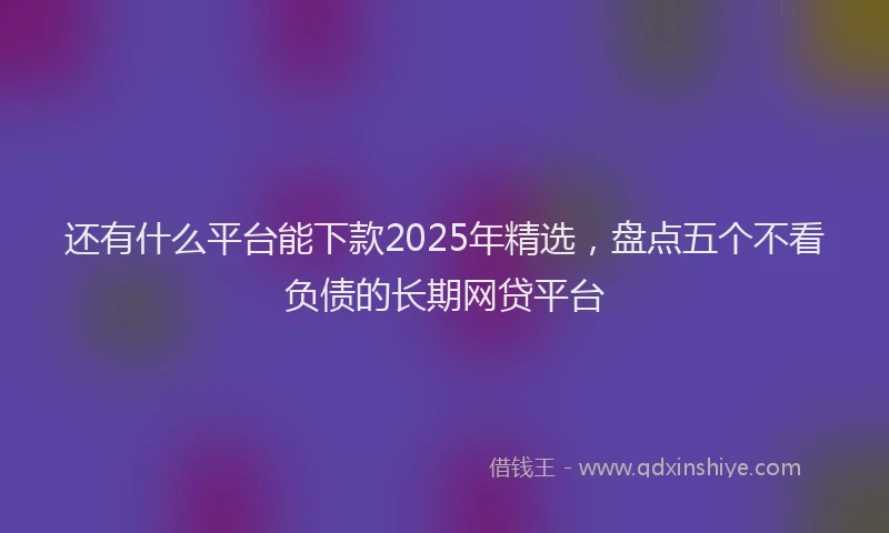 还有什么平台能下款2025年精选，盘点五个不看负债的长期网贷平台