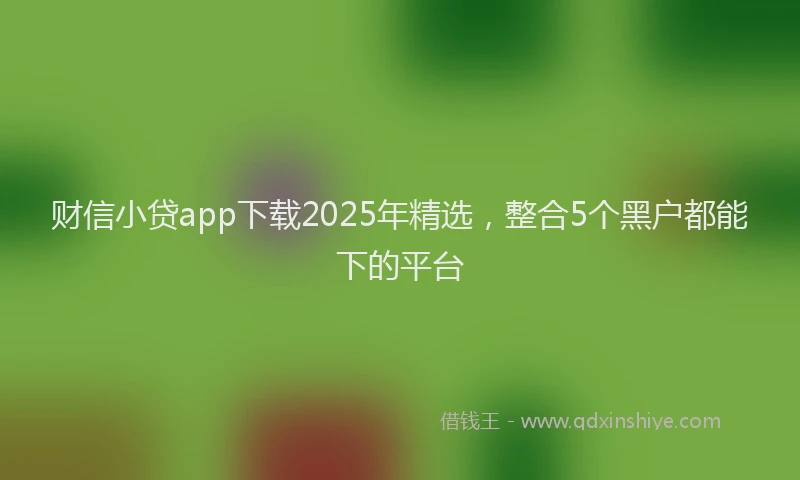 财信小贷app下载2025年精选，整合5个黑户都能下的平台