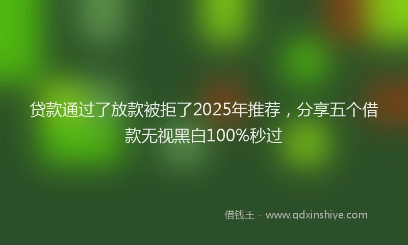 贷款通过了放款被拒了2025年推荐，分享五个借款无视黑白100%秒过