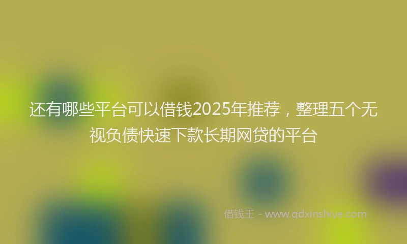 还有哪些平台可以借钱2025年推荐，整理五个无视负债快速下款长期网贷的平台