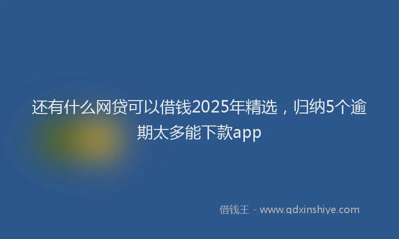 还有什么网贷可以借钱2025年精选，归纳5个逾期太多能下款app