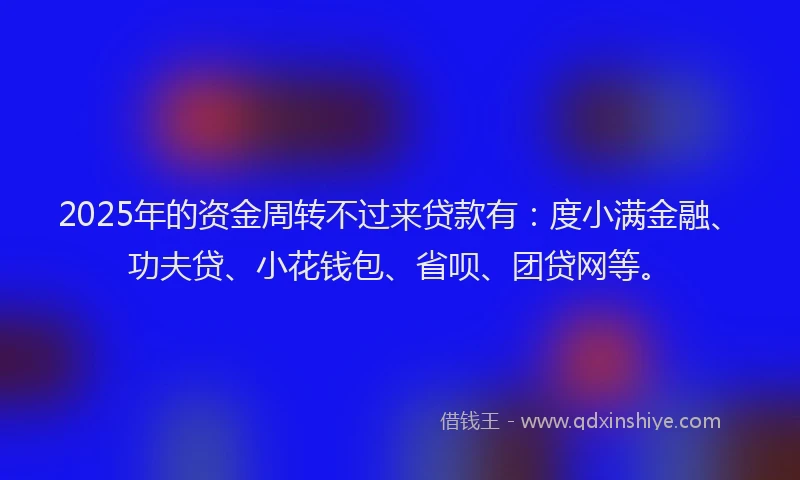 2025年的资金周转不过来贷款有：度小满金融、功夫贷、小花钱包、省呗、团贷网等。