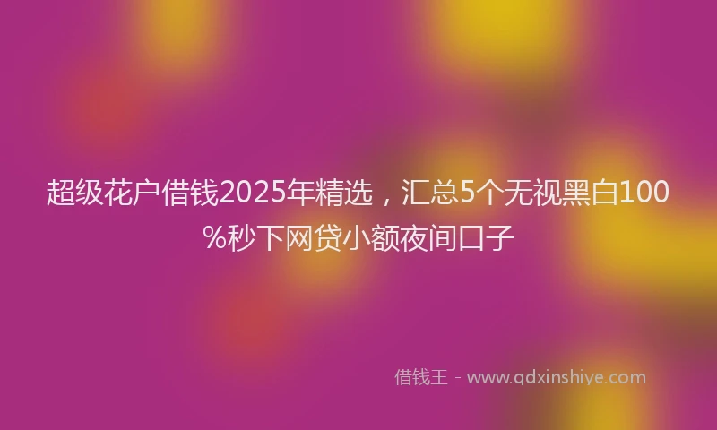 超级花户借钱2025年精选，汇总5个无视黑白100%秒下网贷小额夜间口子